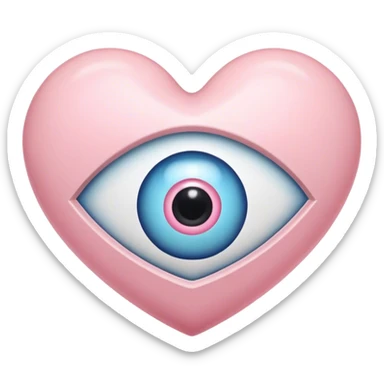 Evil eye light pink heart sticker