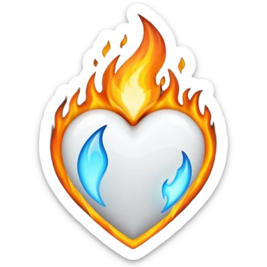 ❤️‍🔥 .. make the red heart white and flame to black. The structure should be as it is sticker