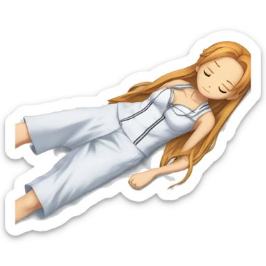 laying down sleeping full body Asuna anime sword art online one piece swim suiting  sticker
