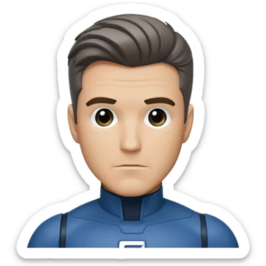 reed richards from fantastic four with grey side burns sticker