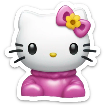 hello kitty in a snowglobe sticker