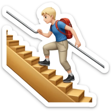 stairs with a person climbing upward sticker