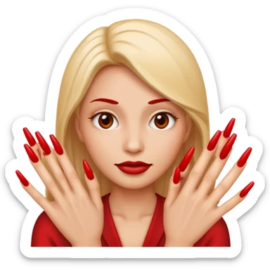 A normal human emoji with nails sticker