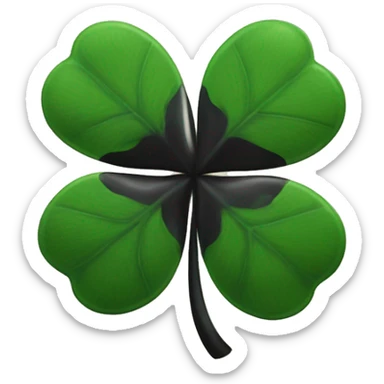 black 5 leaf clover, kina like the black clover nime sticker