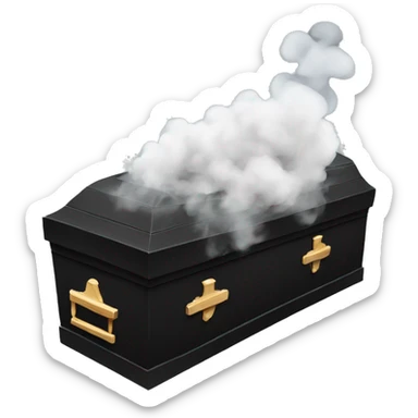 Coffin with smoke sticker