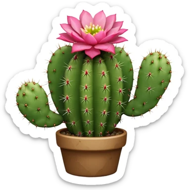 Cactus with flower succulent small no arms sticker