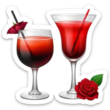 🍸+🍹+🖤+🌹 sticker