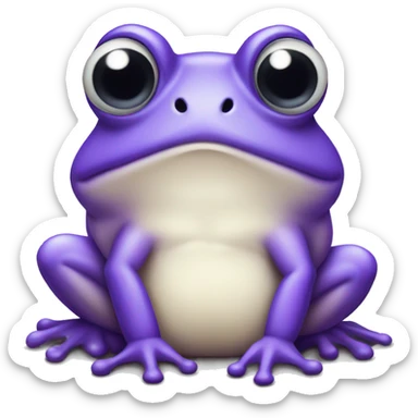 Purple frog with eye lashes sticker