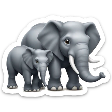 Rhinocéros et éléphant portant une couronne d’empereur qui rigolent  sticker