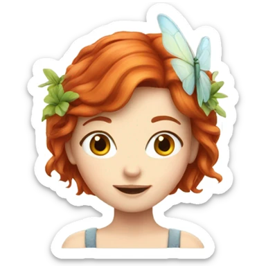 Girl with redhead, fairy style  sticker