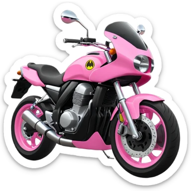 moto sportiva con scritta nera e solo avanti rosa fluorescente  sticker