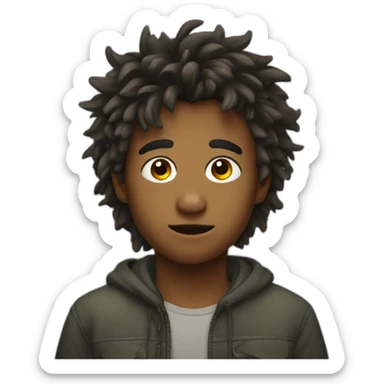 Young bog with messy hair  sticker