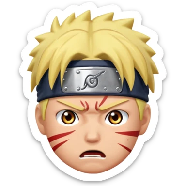 Related to chibi anime style characters of Naruto animes character who are angry only face   sticker