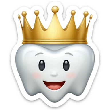 diente con una corona dorada sticker
