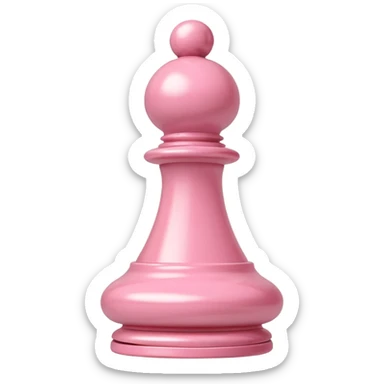 A pastel pink chess pawn sticker