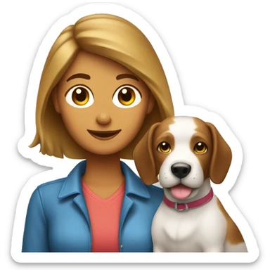 mulher branca de cabelos castanhos como pet sitter sticker