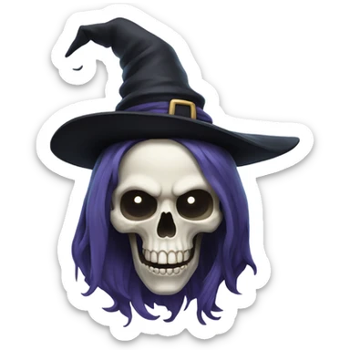  witch skull sticker