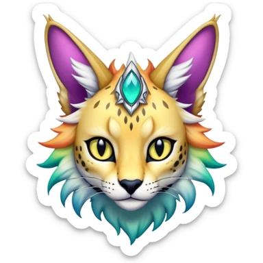 Epic Edgy Colorful ethereal eldritch Sergal-Serval-Fionbri sticker