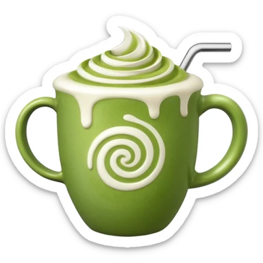 Ein  matcha Latte einer Schleife oben drauf sticker