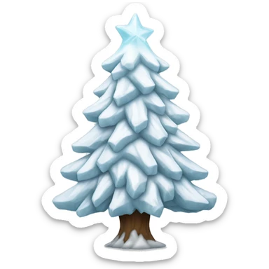 Ice chiseled white Christmas tree sticker