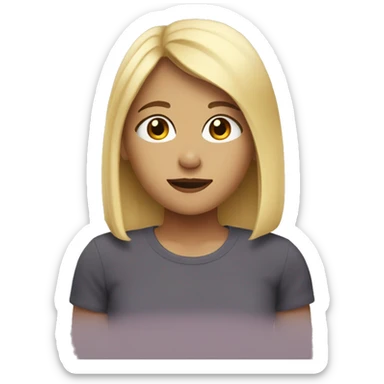 Girl with blonde hair and brown eyes watching tv sticker