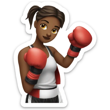 Boxer girl with gloves sticker
