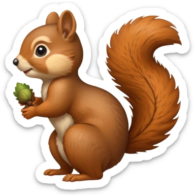 A cute little squirrel, full body, standing in side view. sticker