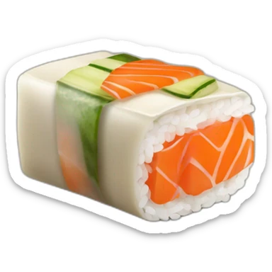 single piece of a sushi roll sticker