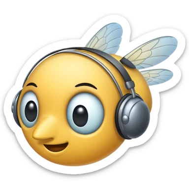 fly with headhpones on sticker