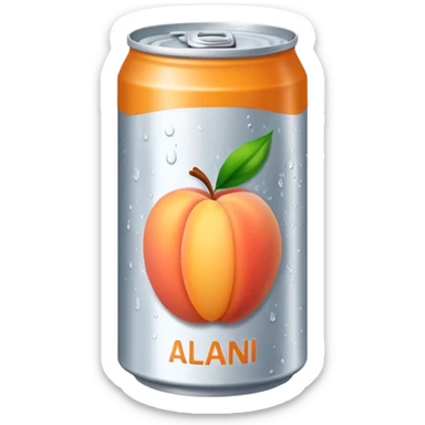 A can of Alani that is flavored juicy peach sticker
