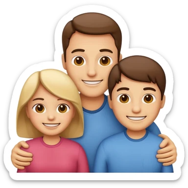 Emoji de família com pai e quatro família  sticker