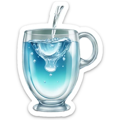 Cup of water poured into a beautiful clear bejeweled glass  sticker