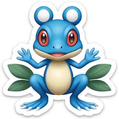 Froakie-Karrablast-Ferroseed-Pyukumuku-Perrserker-Cetitan-Pokémon-fusion (full body) sticker