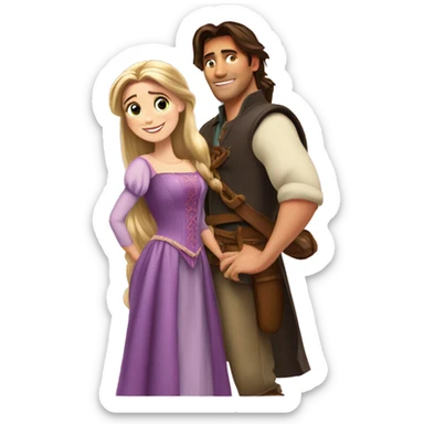 Rapunzel with Flynn rider sticker