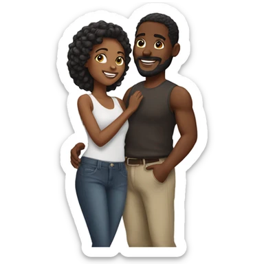 Black couple in love sticker