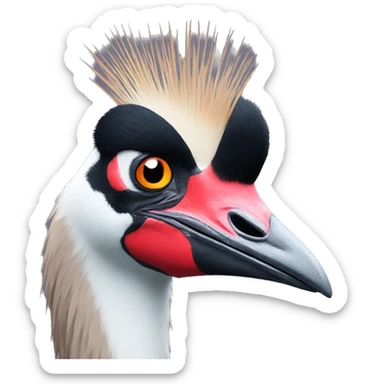 Black crowned crane sticker