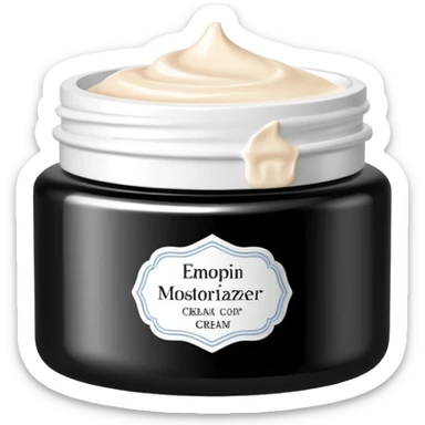 body moisturizer cream pot with label sticker