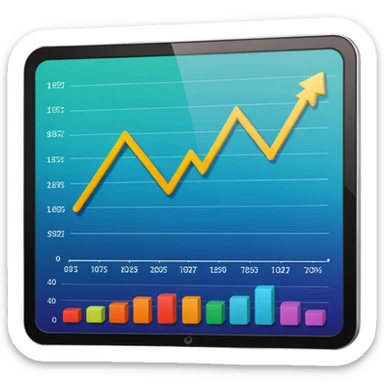 Mach mir einen trading chart auf einem bild schirm# sticker