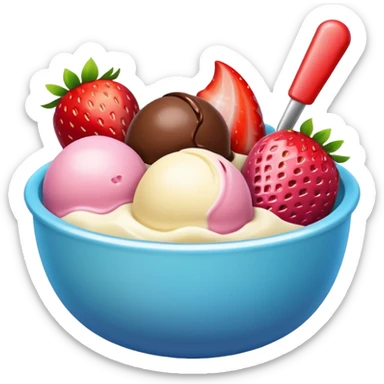 ice creams scope in bowl  sticker
