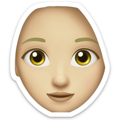 girl white green eyes long hair non blond sticker