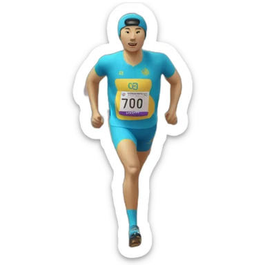 kazakh crossing the finish line sticker