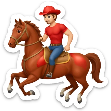 A tomato-man riding on a horse sticker