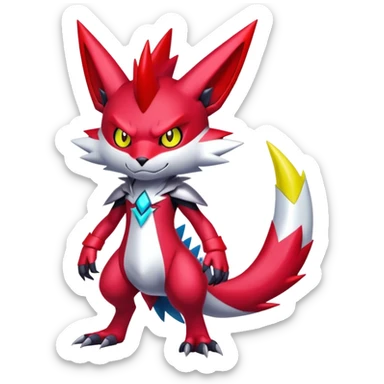 Cool Edgy Shiny Digimon-Weavile-Zangoose-hybrid full body sticker