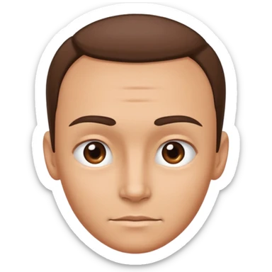 emoji of a human forehead, simple and clean cartoon style, only showing the upper part of the face from eyebrows to hairline sticker