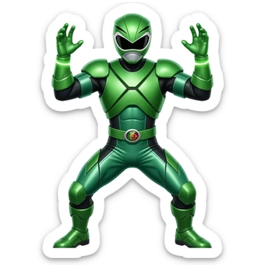Angry green might morphing power ranger Throwing hands in the air upset/ mad sticker