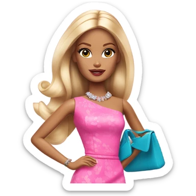 brown-eyed blonde barbie date night sticker