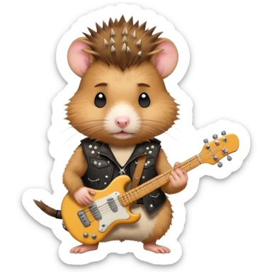 Punk guitarist hamster sticker
