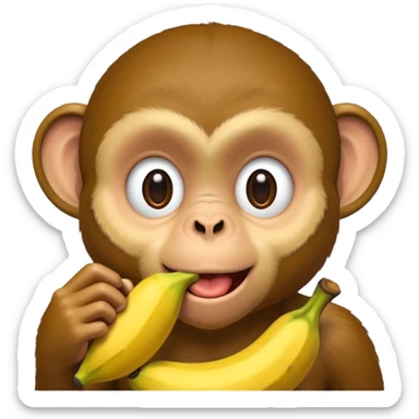 retarded looking monkey sucking a banana sticker