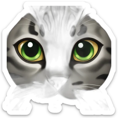 Black and Grey bengal cat green eyes sticker