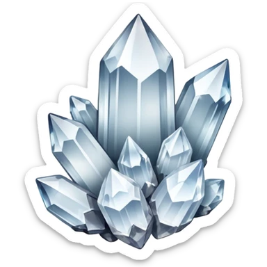 White quartz crystal cluster  sticker